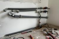 Dokončená instalace vody a odpadu pro novou kuchyň